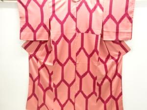 大正ロマン　亀甲模様織出しお召着物